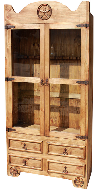 Rustic Furniture Star Mexican Rustic Pine Gun Cabinet