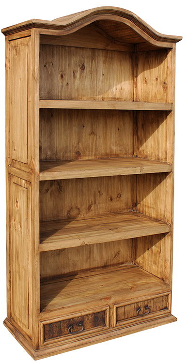 Rustic Furniture Bonnet Top Mexican Rustic Pine Bookcase